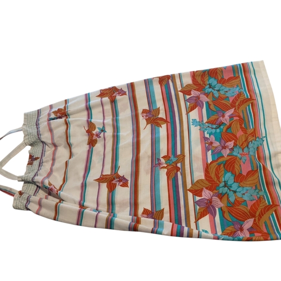 Vintage Floral Striped Women's Dress Tank Sleeveless XL - Picture 2 of 5